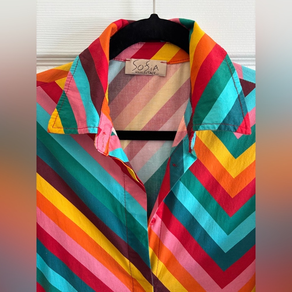 Sofia Colorful Striped Button- Down Long Sleeve S… - image 2
